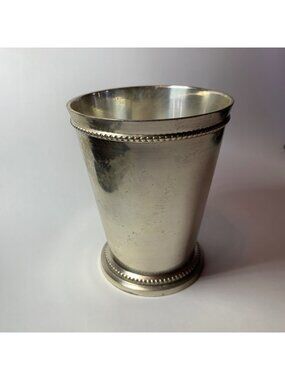 Two's Company Silver-Plated Mint Julep Cup Beaded Rim Made In India 4.5"